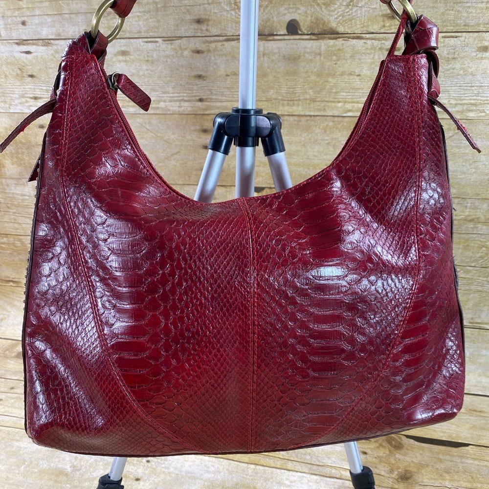 Liz Claiborne Poly Vinyl Croc Embossed Shoulder Bag